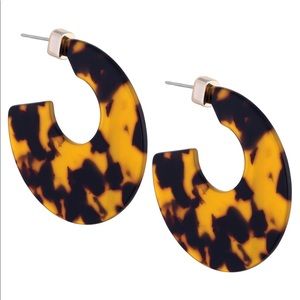 Geometric Celluloid Acetate Tortoise Disc Earrings